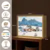 Winter - Huisje - Bergen - Uitzicht - Sneeuw Light Box met batterij (Wandlamp) middel -USP_websiteoverzichtNL