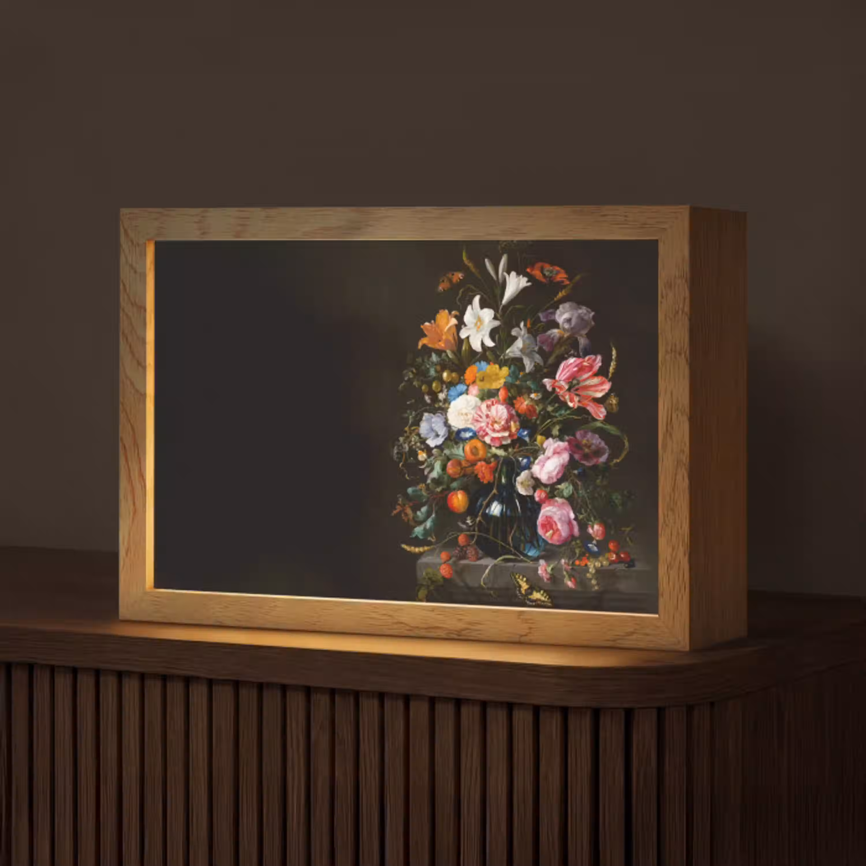 Oude meesters - Kunst - Vaas met bloemen - Jan Davidsz de Heem Light Box met kabel (Tafellamp) klein -z3d_website