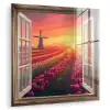 Doorkijk - Tulpen - Zonsondergang - Bloemen - Kleurrijk plexiglas 5mm klein -zzzproduct_nieuw