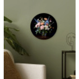 Pastel - Bloemen - Glazen - Vaas Wandcirkel kunststof plaat 5mm dik klein -sfeer3