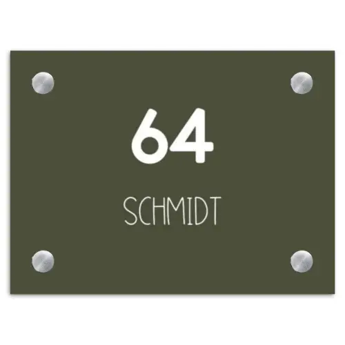 Donkergroen - Modern Naambord Rechthoek middel -3d