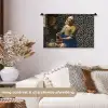 Melkmeisje - Kunst - Panterprint - Vermeer - Schilderij - Oude meesters Wandkleed katoen klein -sfeer1