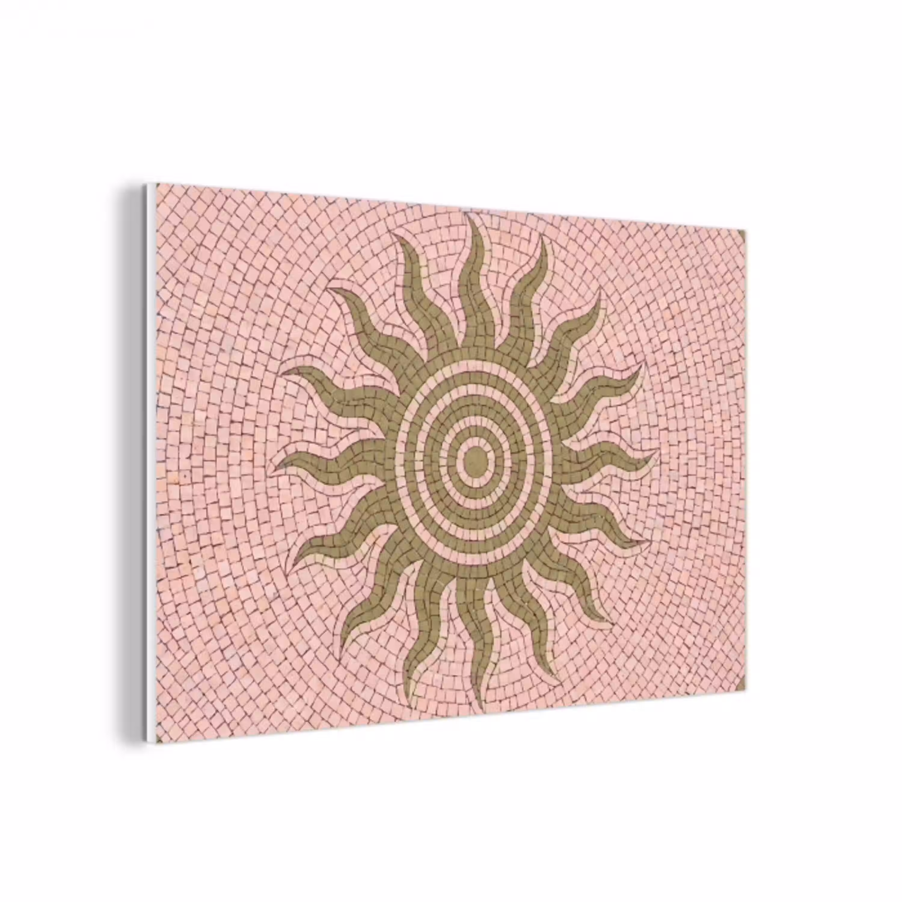 Mozaïek - Zon - Patroon - Klassiek - Roze forex 5mm xxl -3d