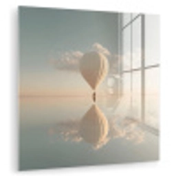 Luchtballon - Wolken - Water - Blauw plexiglas 5mm klein -zzzproduct_nieuw