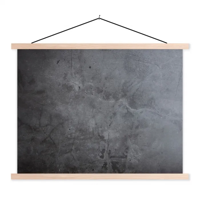 Industrieel - Beton - Grijs - Leisteen - Retro textielposter latten blank klein -3d