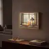 Stilleven - Rustiek - Kaarsen - Broden - Raam Light Box met batterij (Wandlamp) middel -sfeer1