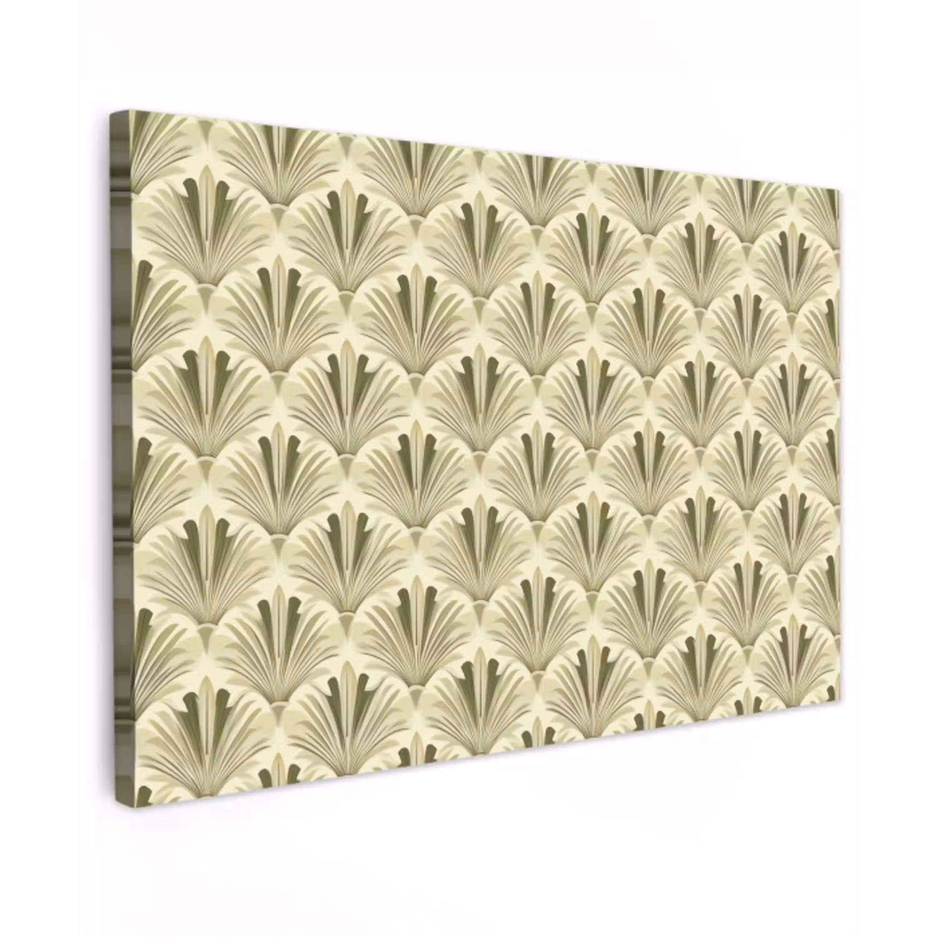 Klassiek - Waaier - Groen canvas 2cm klein 34 -z3d