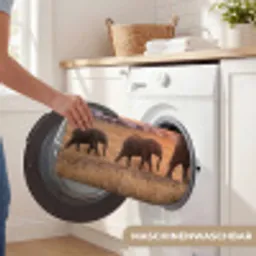 Olifanten - Savanne - Zonsondergang - Afrika - Warm Badmat klein -USP_WasbaarDE