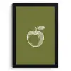 Lijntekening - Appel - Olijfgroen - Blaadje KitchenYeah - Keuken - Fotolijst klein -3d