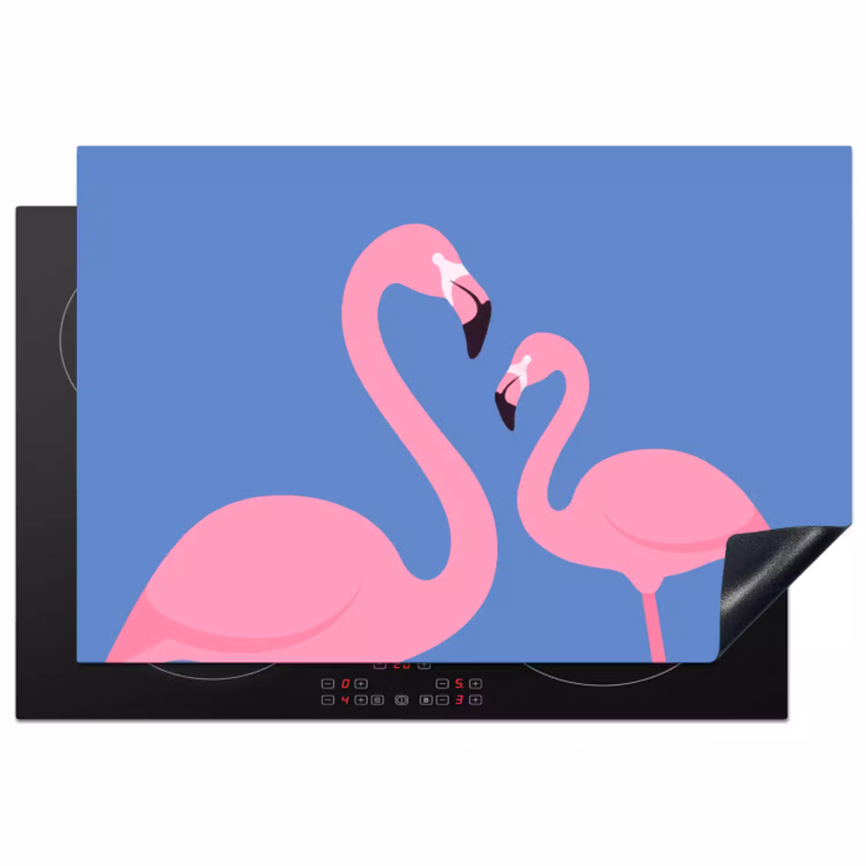 Vogel - Paar - Dieren - Modern - Roze Inductie beschermer vinyl 3mm klein -3d