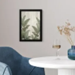 Bananenbladeren - Beton - Groen fotolijst zwart zonder passe partout klein -sfeer4
