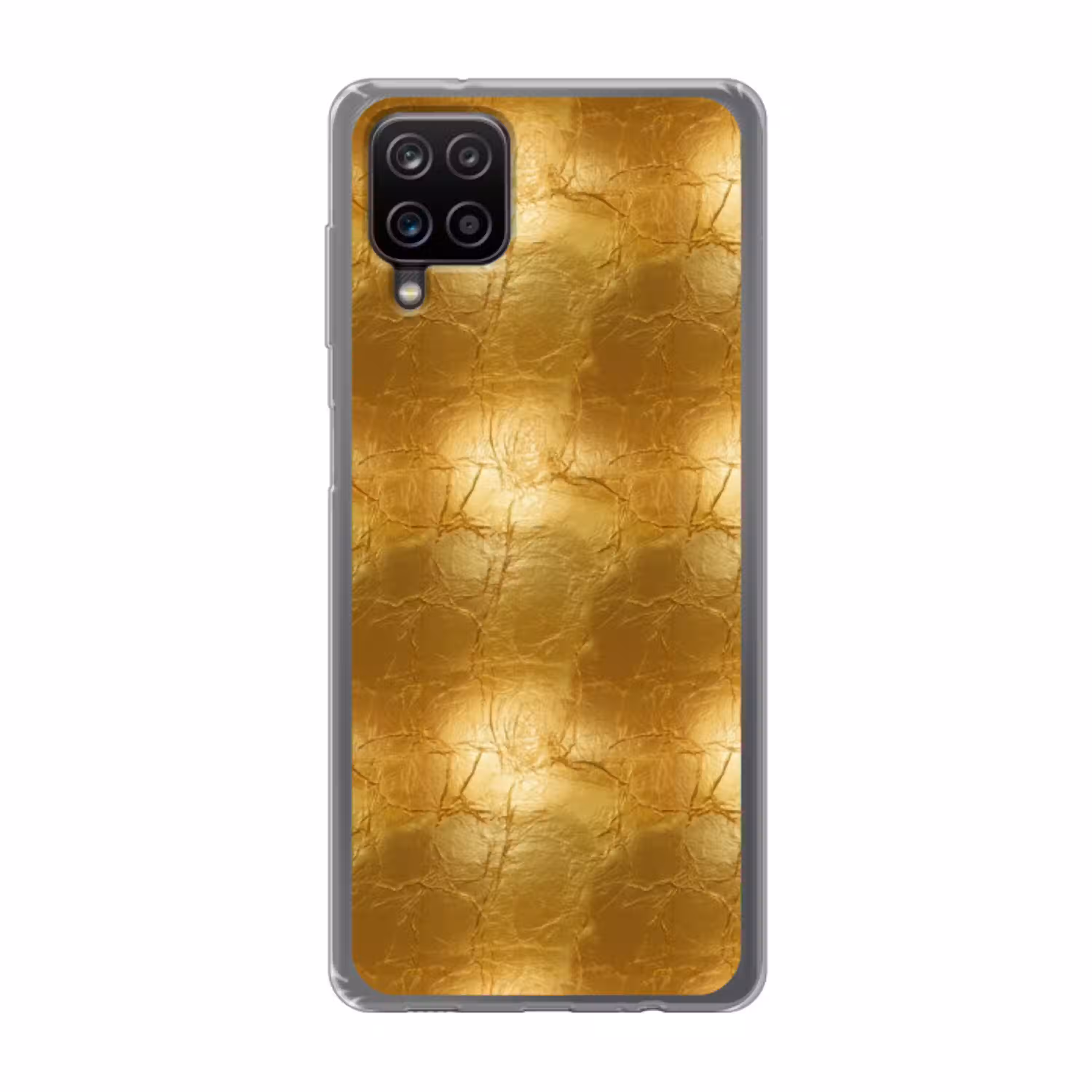 Bladgoud - Vintage - Textuur - Warm Goud Telefoonhoesje Samsung Galaxy A12 klein 372 -3d
