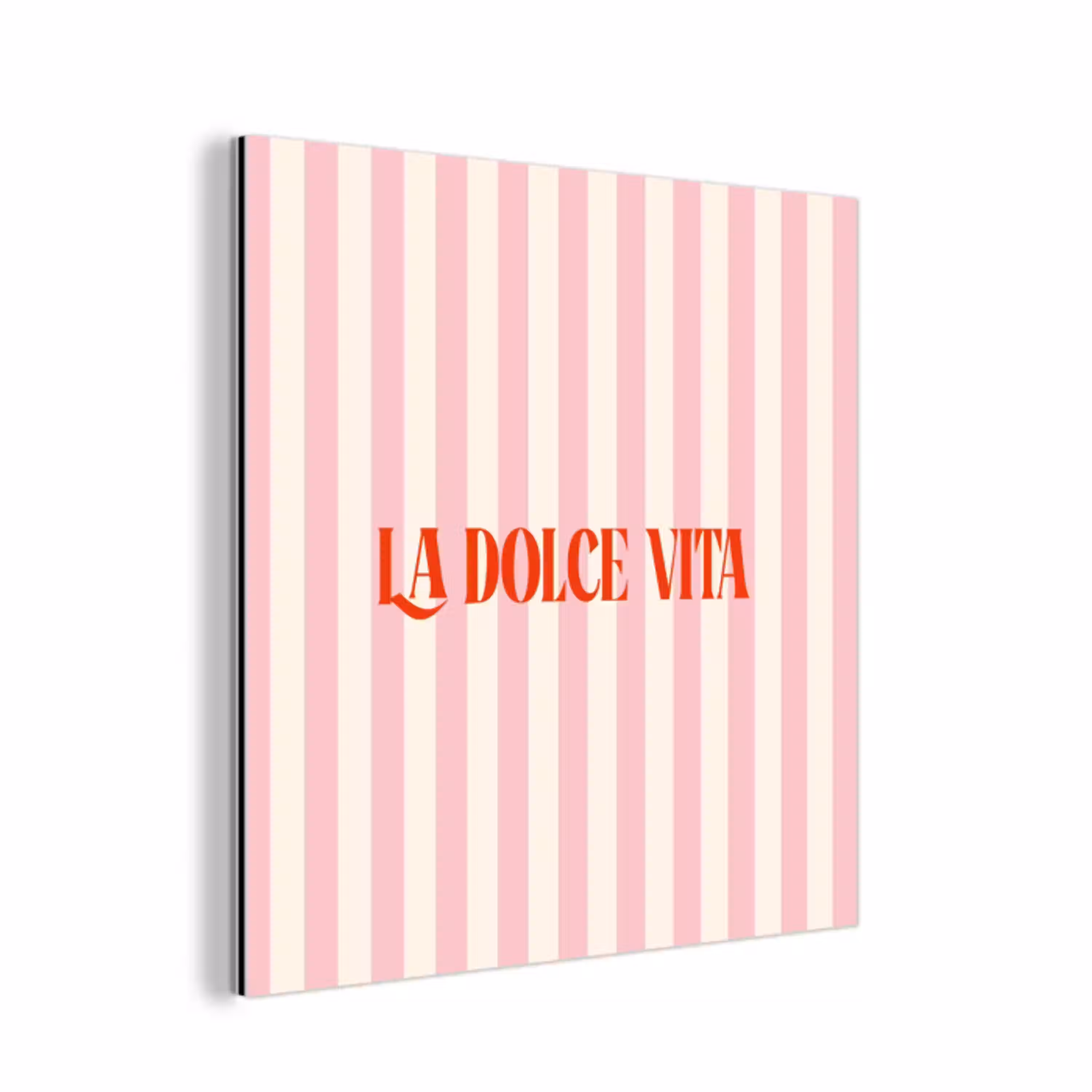 Zachtroze - Rood - Strepen - La Dolce Vita aluminium wit klein -3d