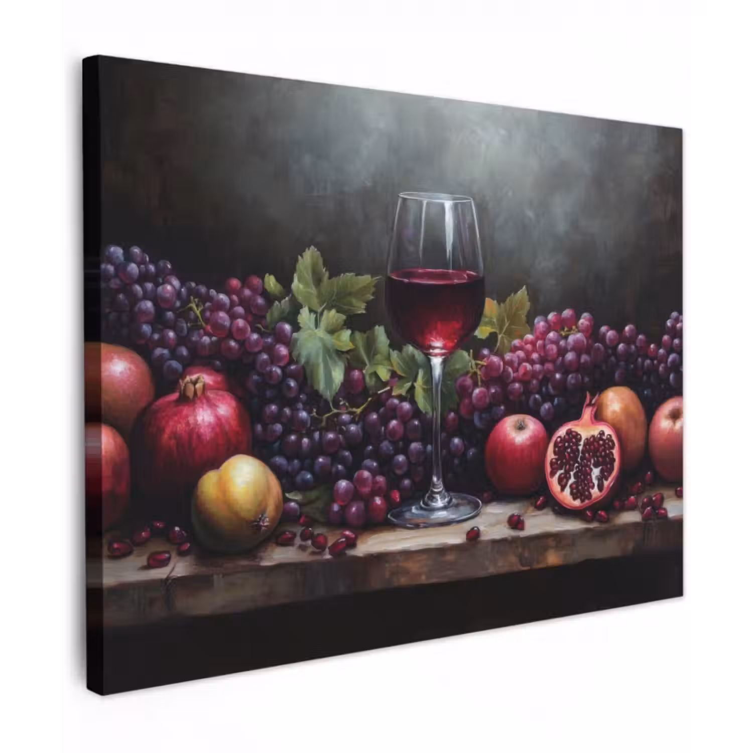 Leinwandbild - Wein - Obst - Stilleben