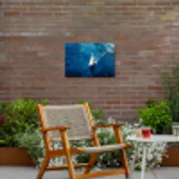 Zeilboot - Water - Abstract - Schaduw Tuinposter op houten frame 2 cm dik klein -sfeer3
