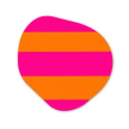 Strepen - Horizontaal - Roze Wandcirkel Organisch Forex 3mm klein 629 -3d