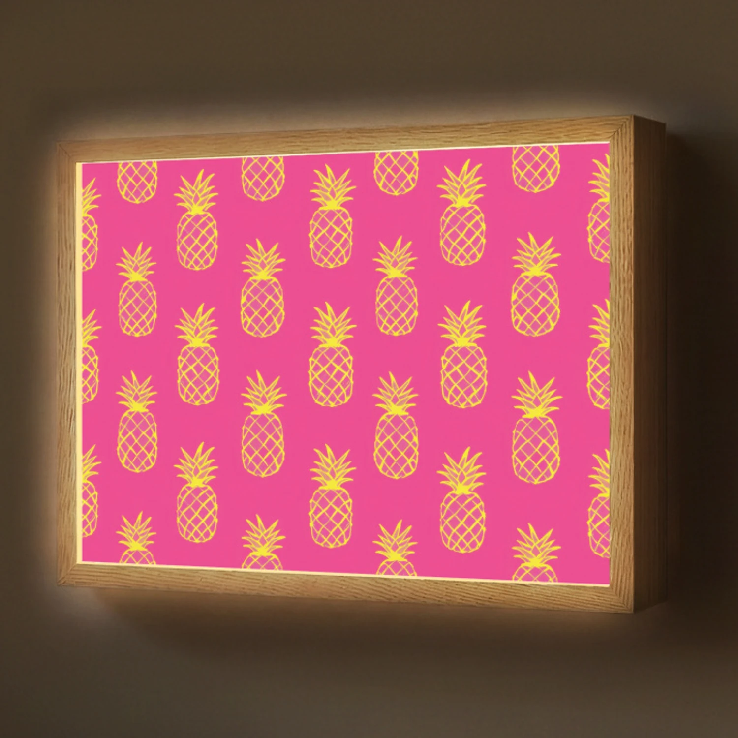 Ananas - Trendy - Roze Light Box met batterij (Wandlamp) middel 907 -z3d_website