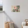 Roze kuifkaketoe - Tak met vruchten - Bladeren tuinposter los doek klein -sfeer8