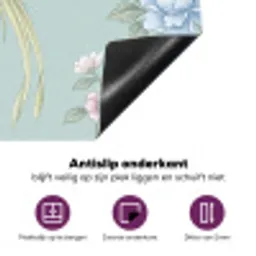 Vogel - Bloemen - Kleurrijk Inductie beschermer vinyl 3mm klein -zzzzzzz-cc-onderkant