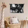 Paard - Sport - Zwart - Wit Wandkleed katoen klein -wsfeer5_kind