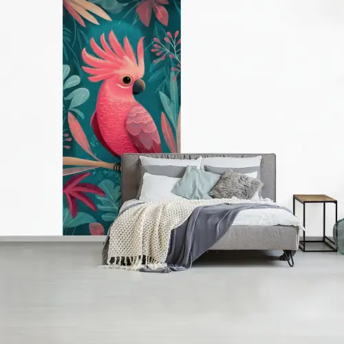 Kaketoe - Tropische bladeren - Tak fotobehang vinyl groot -slaapkamer