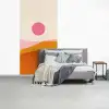 Zon - Heuvels - Abstract - Roze fotobehang vinyl groot -slaapkamer