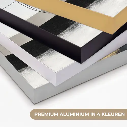 Abstract - Goud - Zilver - Vormen - Aesthetic Textielframe zwart klein -USP_kleurenNL
