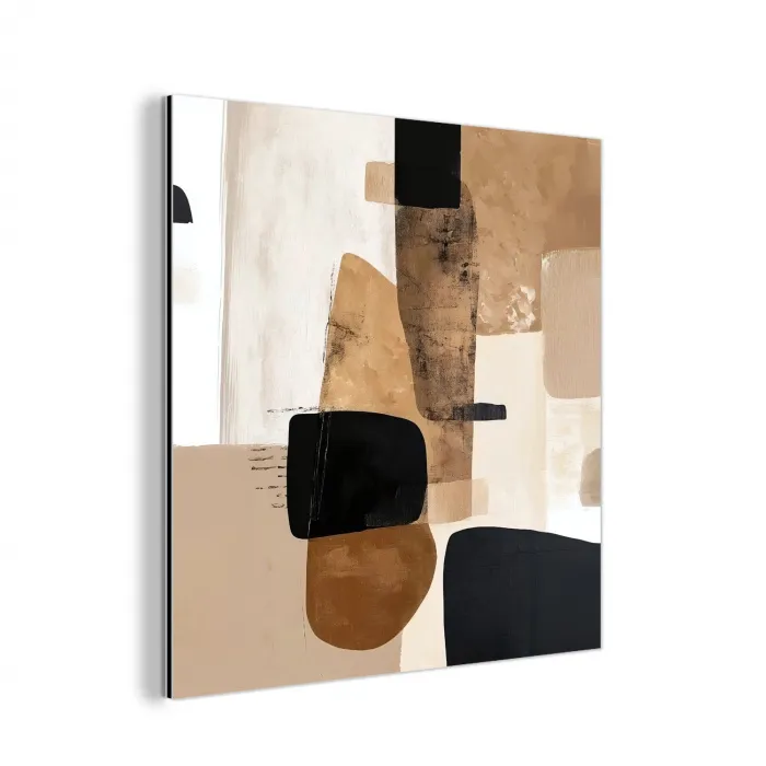 Vlakken - Abstract - Zwart - Strepen aluminium wit klein -3d