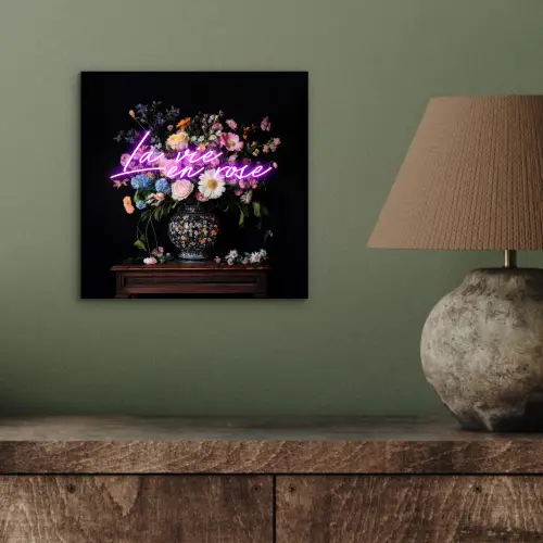 Neon - Vaas - Bloemen aluminium wit klein -sfeer2