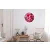 Bloemen - Verf - Roze Wandcirkel aluminium klein -woonkamer