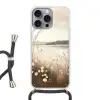 Meer - Water - Natuur - Beige Hoesje iPhone 16 Pro Max met koord klein -3d
