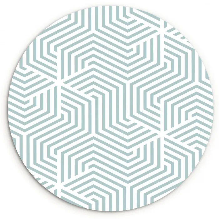 Geometrie - Lijn - Groen - Patroon Wandcirkel plexiglas klein 852 -3d