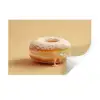Donut - Romig - Poedersuiker - Beige Muursticker klein -3d