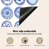 Borden - Bloemen - Patroon - Blauw Inductie beschermer vinyl 3mm middel 274 -vsfeer4_ENG