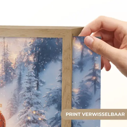 Kersttrein - Sneeuw - Winter - Kerst Light Box met batterij (Wandlamp) middel -USP_websiteprintNL