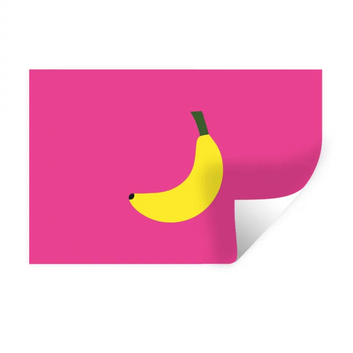 Banaan - Geel - Fruit Muursticker klein -3d