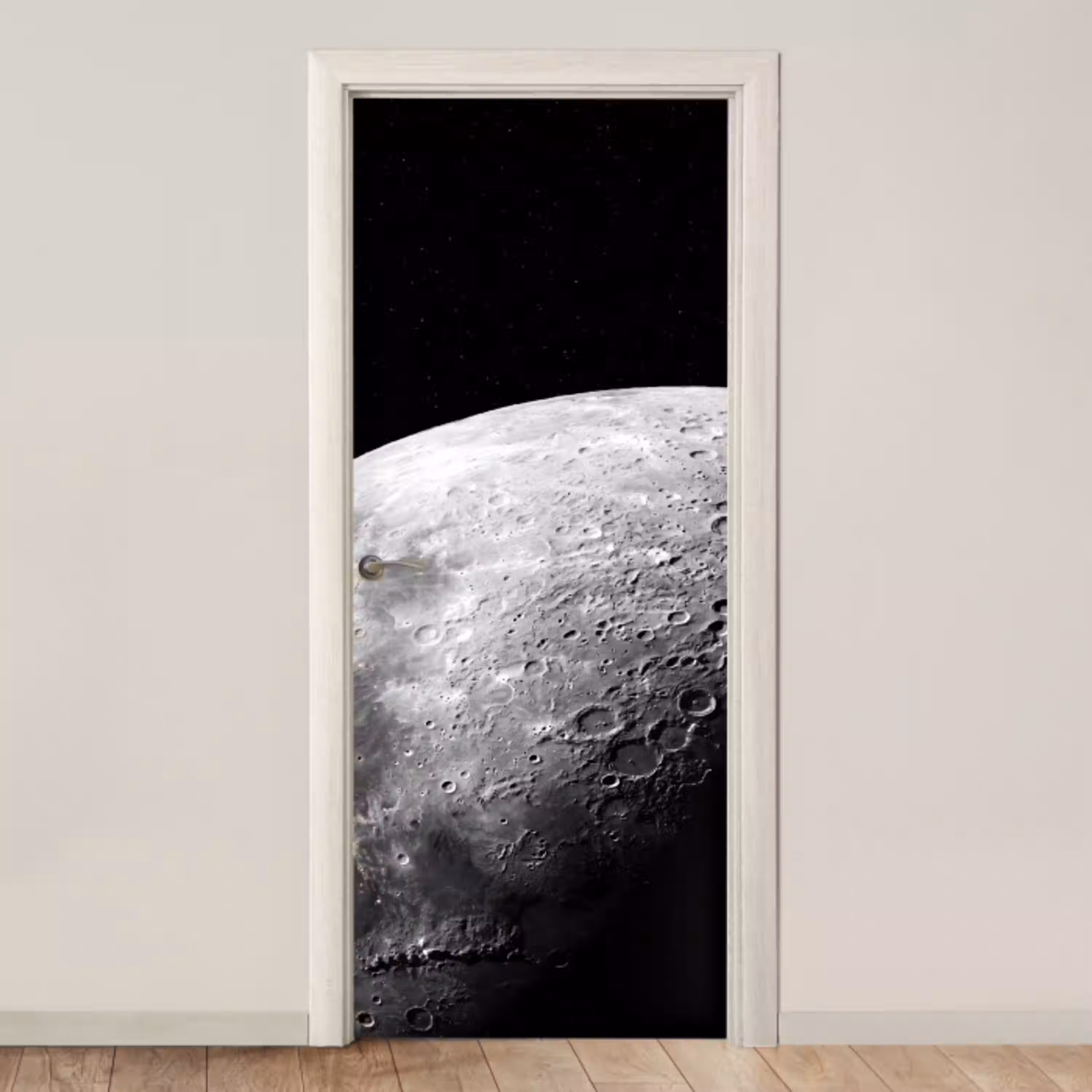 Maan - Kraters - Ruimte deurposter klein -3d_beige