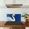 Zwaan - Wit - Snavel - Illustratie keuken achterwand spatscherm klein -sfeer2