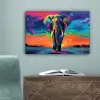 Olifant - Kleurrijk - Lucht - Abstract canvas 2cm klein -sfeer4