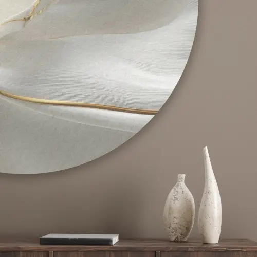 Stof - Plooien - Goud Akoestische PET Vilt - Rond klein -sfeer5_closeup