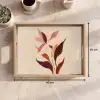 Bloemen - Blaadjes - Minimalistisch - Roze Dienblad Rechthoek middel -USP_Formaat