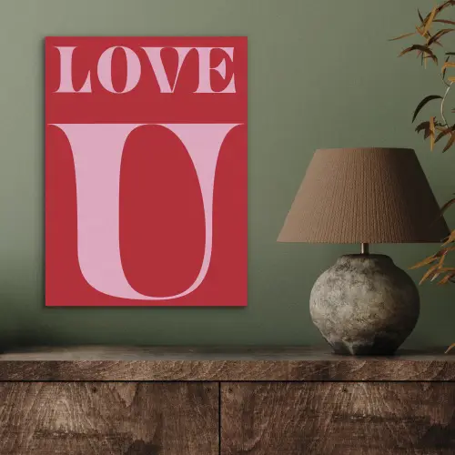 Rood - Love - Valentijn - Roze PET vilt klein -sfeer2