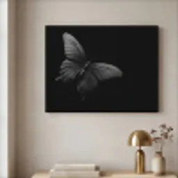Vlinder - Zwart - Insect - Dieren Textielframe zwart klein -sfeer2