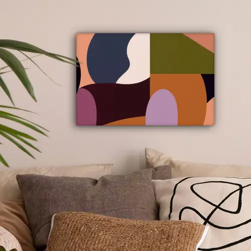 Vormen - Abstract - Kleuren - Vierkant canvas 2cm klein -sfeer1