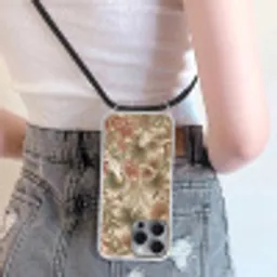 Tropisch - Vogels - Beige Hoesje iPhone 16 Pro Max met koord klein -sfeer5