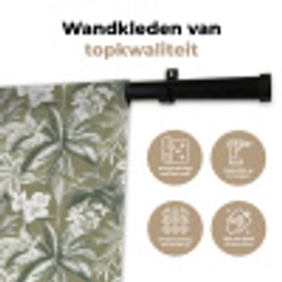 Botanisch - Bloemen - Groen Wandkleed katoen klein 269 -sfeer2