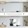 Eenden - Waterlelies - Riet - Zwart keuken achterwand spatscherm klein -voor_na_NL