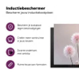 Bloemen - Bollen - Roze Inductie beschermer vinyl 3mm middel -zzzzzzz-cc-usp