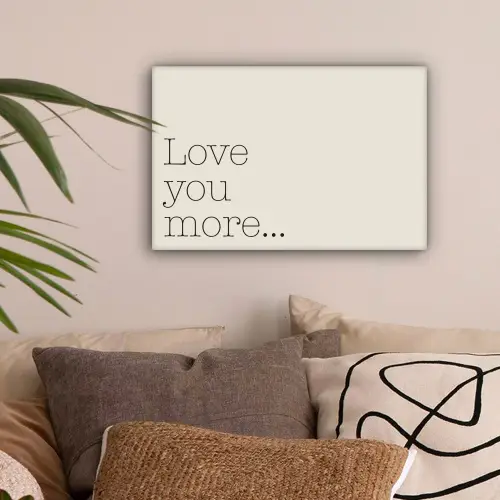 Minimalistisch - Love - Beige canvas 2cm klein -sfeer1