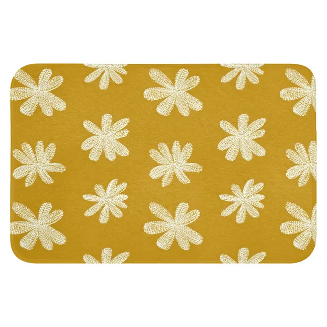 WC Mat - Bloem - Speels - Okergeel
